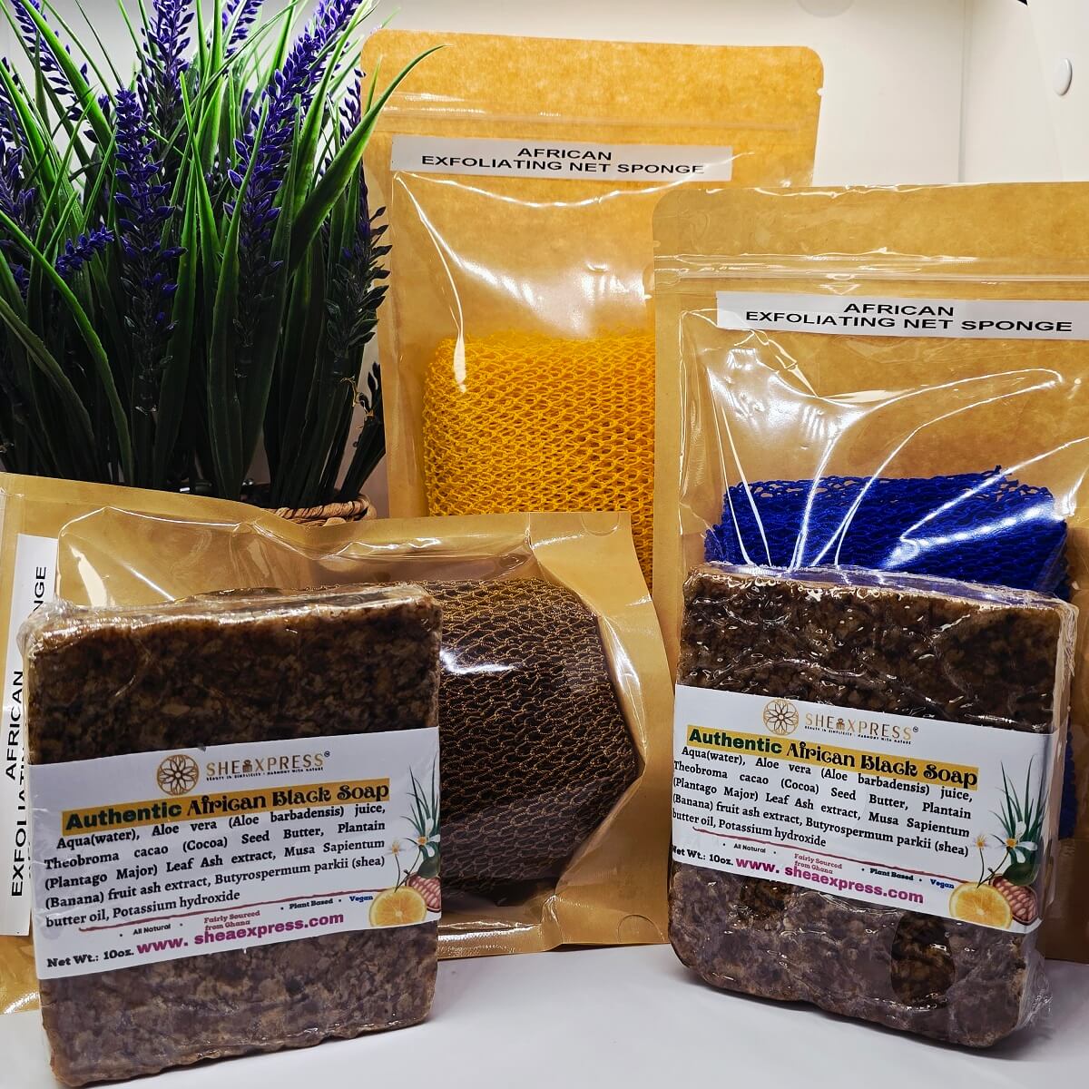 African Exfoliation Soap and Net Set