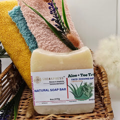 Aloe and tea tree face and shaving bar