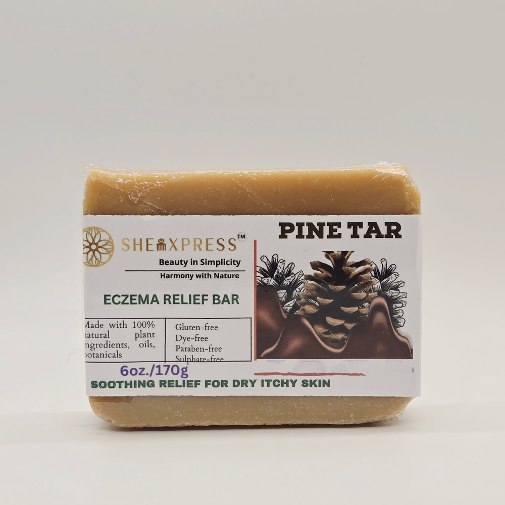 SheaXpress pine tar soap bar with moisturizing botanical oils