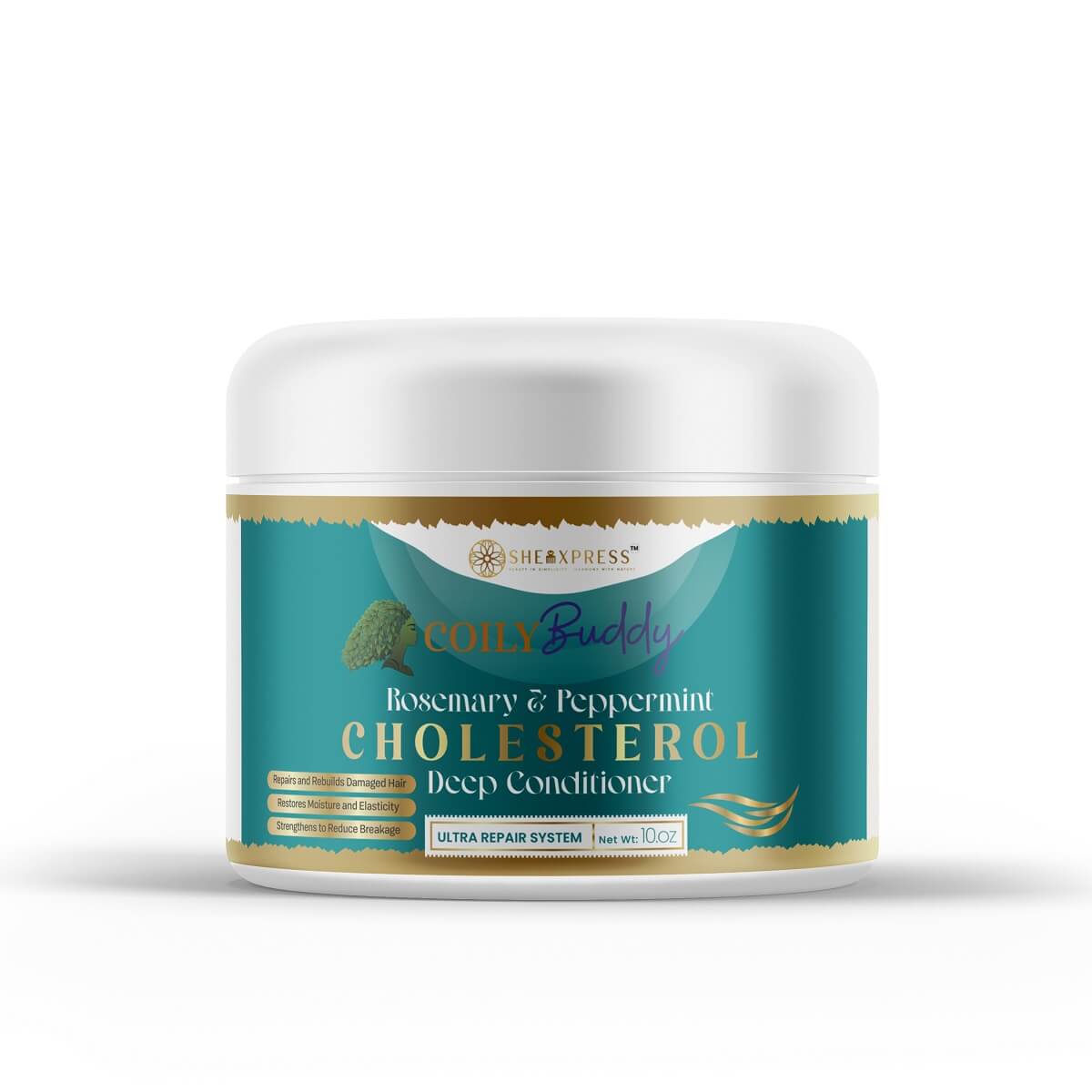 CoilyBuddy Rosemary and Peppermint Cholesterol Deep Conditioner