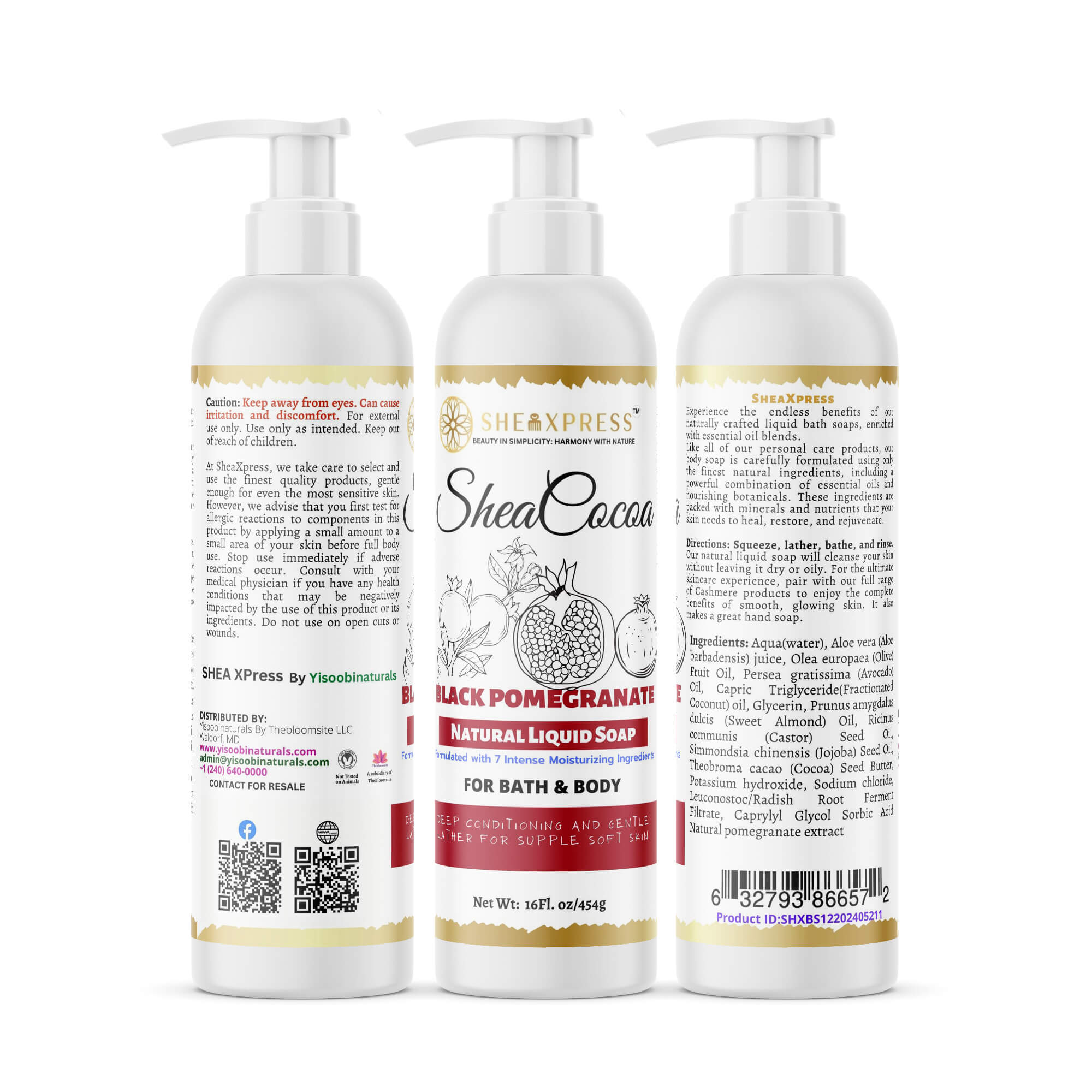 Shea Cocoa Black Pomegranate Liquid Soap