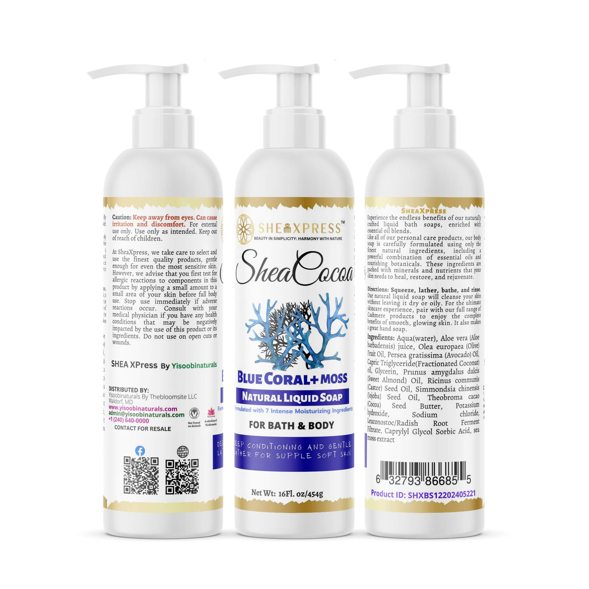 Shea Cocoa Blue Coral Liquid Soap