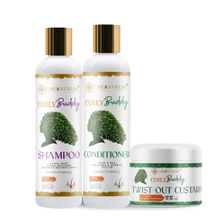 CoilyBuddy Twist Day Trio: Shampoo, Conditioner and Twist-Out Custard