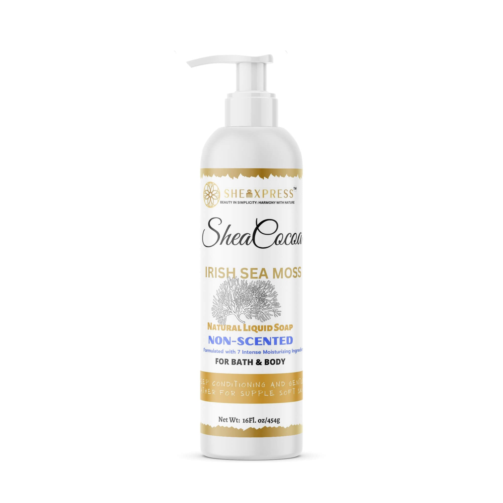 Shea Cocoa Unscented Irish Moss Liquid Soap