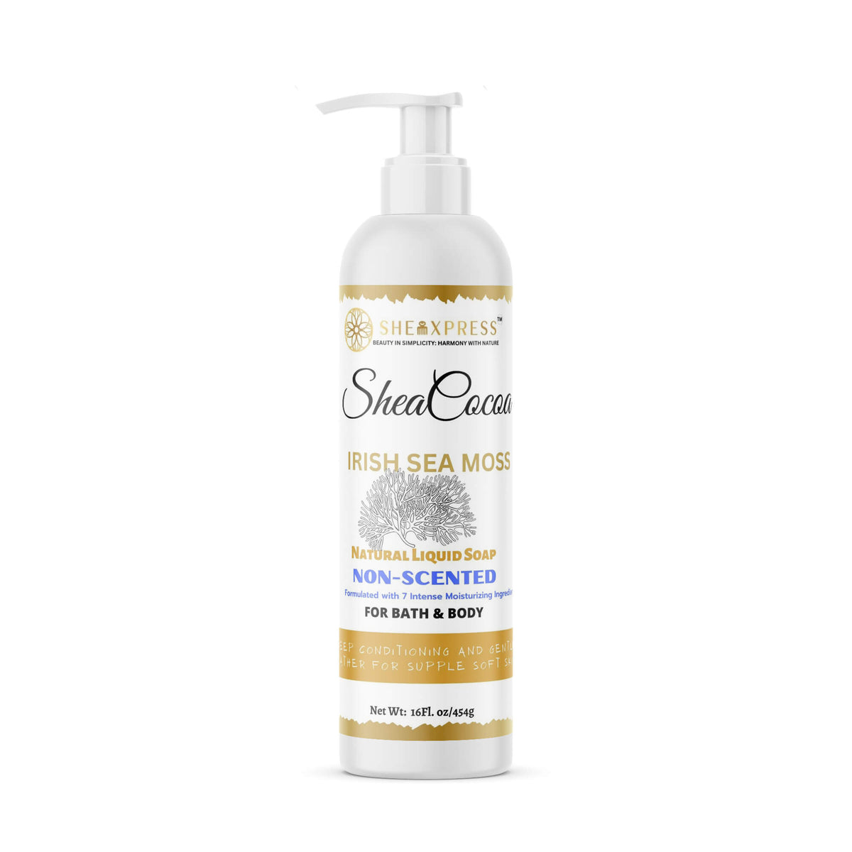 Shea Cocoa Unscented Irish Moss Liquid Soap