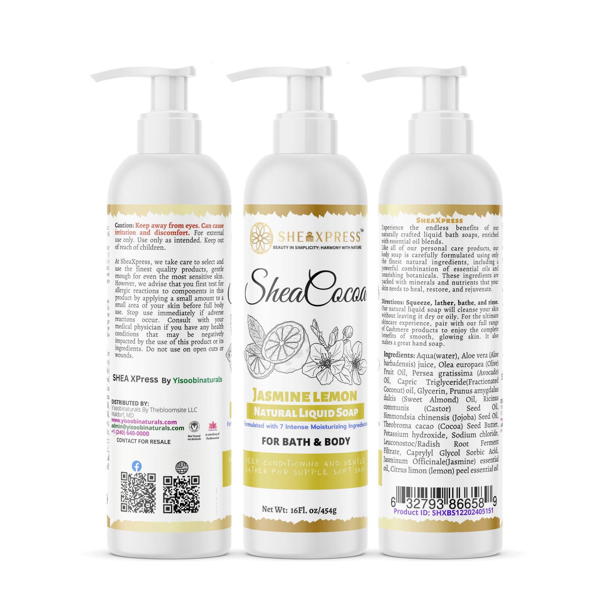 Shea Cocoa Jasmine Lemon Liquid Soap