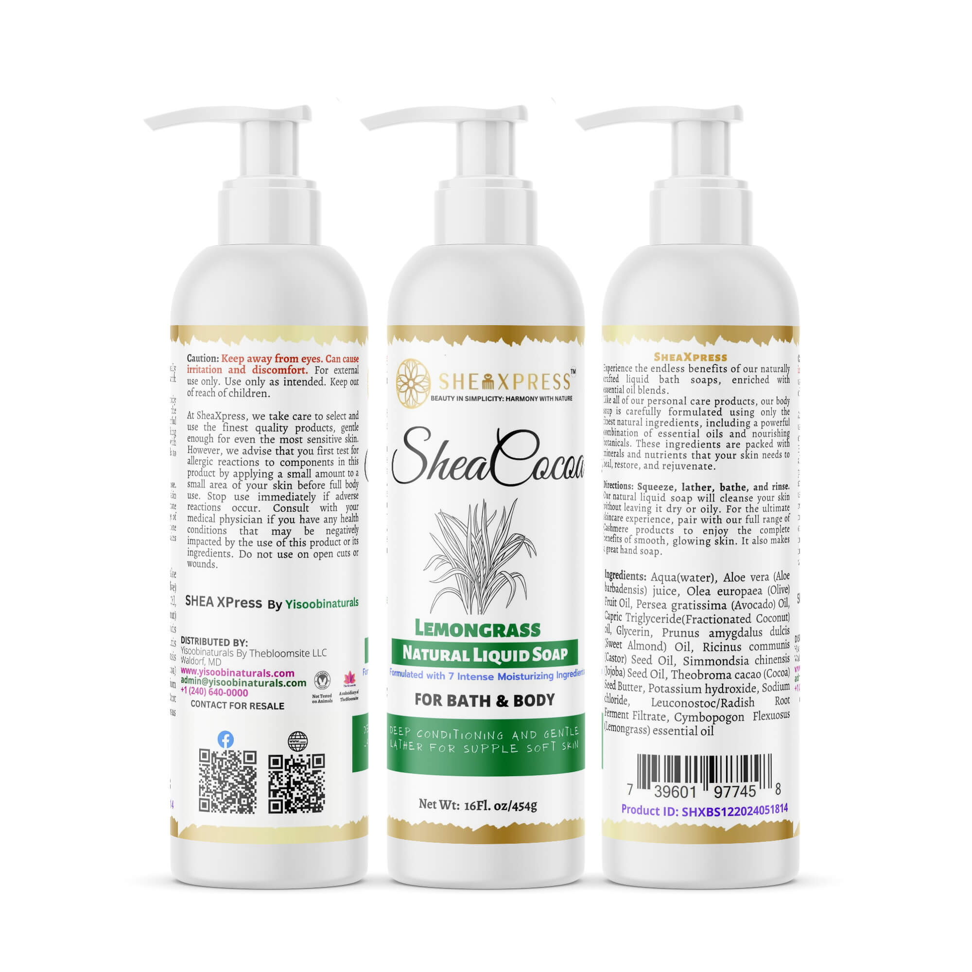 Shea Cocoa Lemongrass Liquid Soap