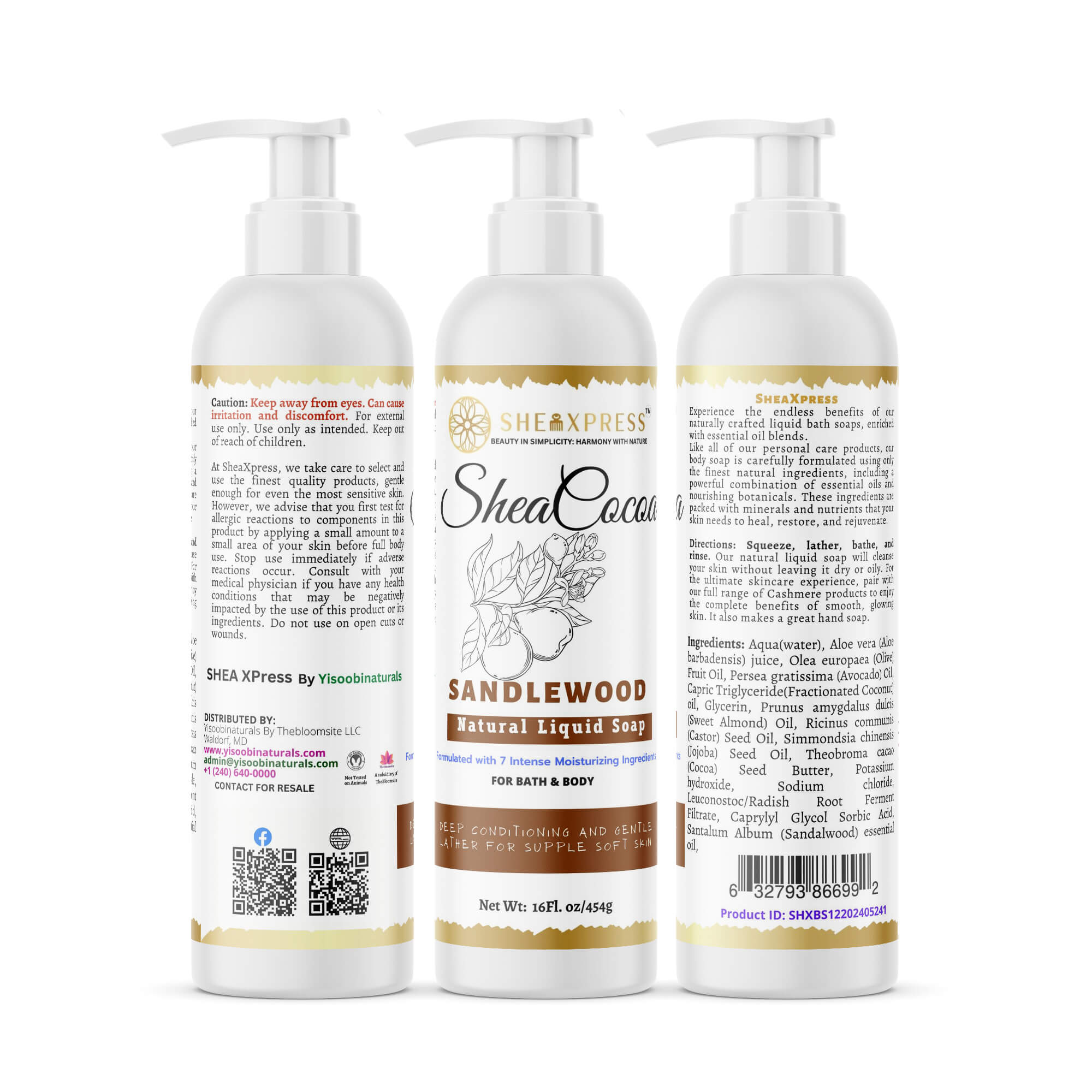 Shea Cocoa Sandalwood Luxury Liquid Soap